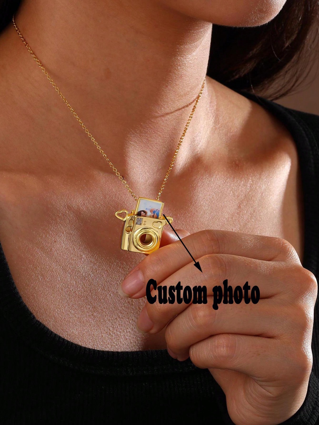 Custom Photo Camera Necklace Personalized Photos Pet Photos